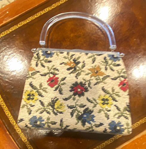 Vintage needlepoint floral - vintage,
