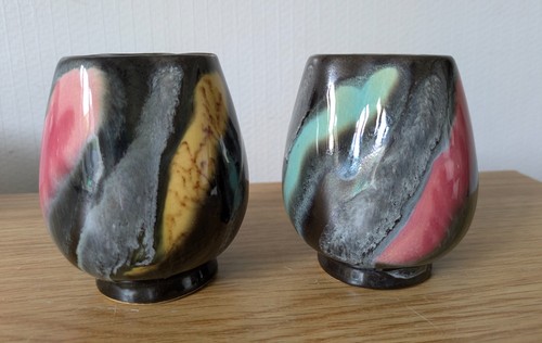 Pair colourful vintage drip - pair,