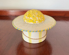 Vintage Jane Asher "Willow Hall" Miniature Hat Trinket Box  Hand-Painted Ceramic