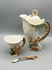 Franz Porcelain “Endless Beauty” Giraffe Teacup, Spoon & Teapot Cabinet Display