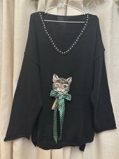 Crystal Pearl Cat Jumper Size 24 - 26