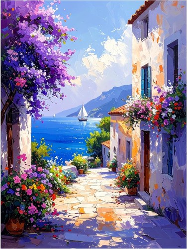 Tile mural seaside street - mural,