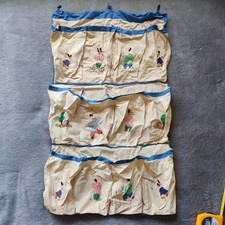 Shoe / toy  Organizer Embroidered Oriental Chinese 12 pocket Hanging unit  1967