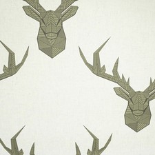 Sage Green Stag Wallpaper