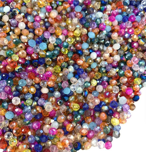 Glass crystal beads 4mm - , mixed