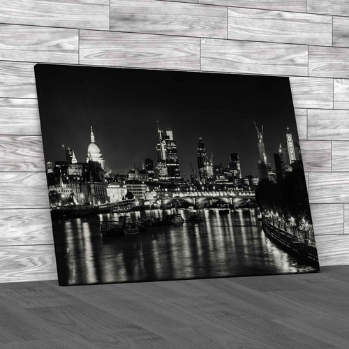 London skyline night canvas - london,