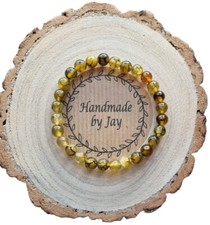 *SALE*   6MM DRAGONS VEIN AGATE GROUNDING  CRYSTAL GEMSTONE BEADED BRACELET