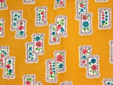 Vintage 50s 60s Yellow Floral