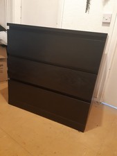 MODERN - Black-brown Chest Of 3 Drawers  IKEA - USED