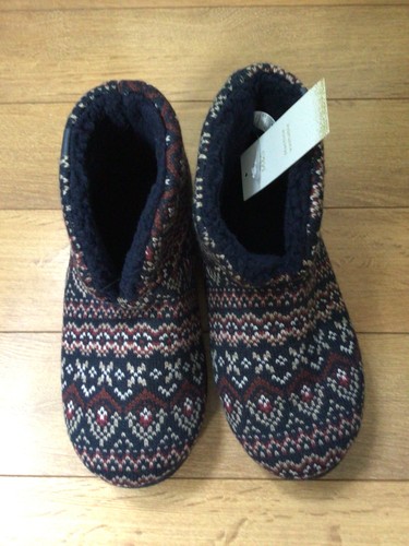 Blue fair isle slipper - m&s,