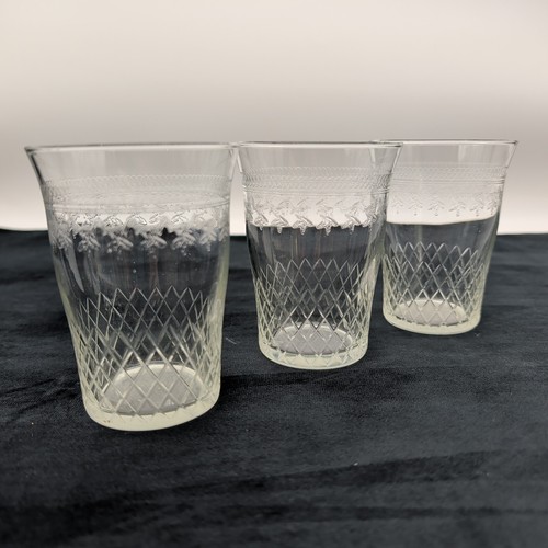 Cut glass tumblers bohemia - cut,