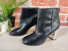 FAITH BLACK ANKLE BOOTS UK 6