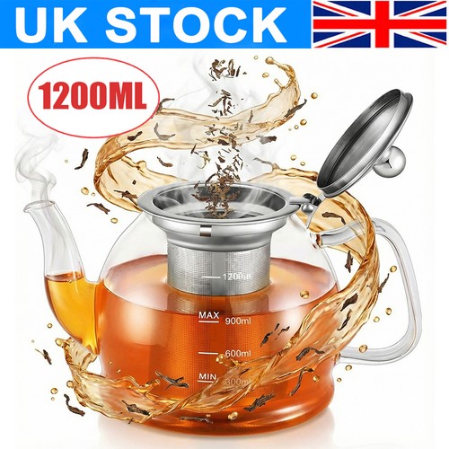 Clear glass teapot infuser - clear,