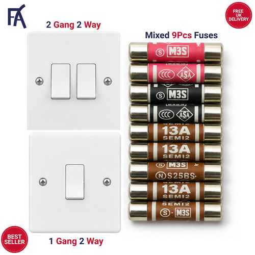 Single double light switch - double,