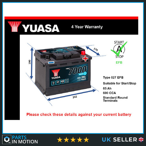 Efb car battery fits rover - car,