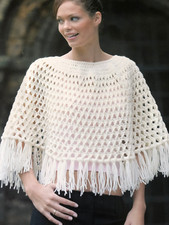 CROCHET PATTERN WOMENS ARAN PONCHETTE & PONCHO PATTERN  30 - 42  " - 30B 2+4