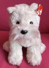 Ty Classic Presents White Schnauzer Dog Soft Plush Toy 10” Tag 2005