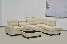 Leather Corner Sofa With Drop