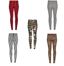 Ladies Womens Printed Stretchy Full Length Leggings Sports Casual Trouser Pants