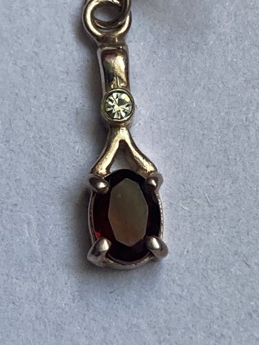 925 silver red garnet drop - 925,