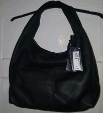 M&S Black Leather Boho Slouch