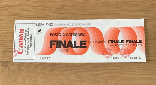 Ticket 1980 belgium west - belgium,