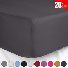 Full Fitted Bed Sheet Extra Deep 25 cm Single Double Super King Size Sheets UK