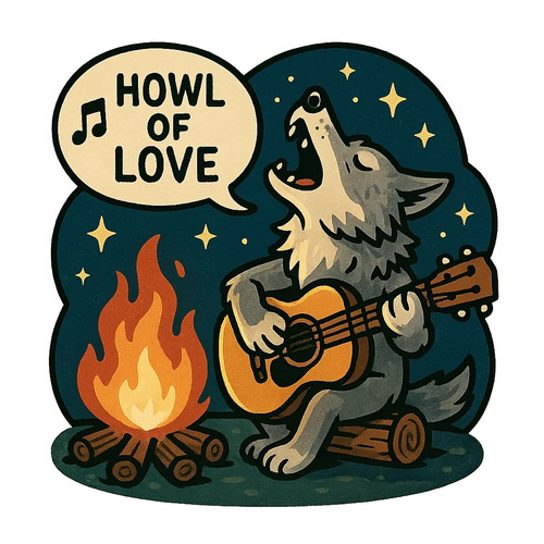 Funny wolf cartoon car - funny,