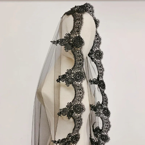 One layer lace edge black