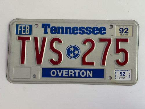 1992 tennessee license - license, plate
