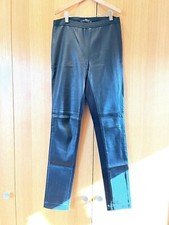 Rino & Pelle 100% genuine leather front womens black leggings - size 38