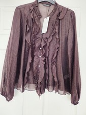 Zara Women's Brown Ruffled