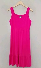 Kim&co Brazil Jersey Sleeveless Frill Hem Midi Dress Small Hot Pink  BNWOT QVC. 