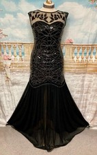 Dress 16 Black Silver Bead