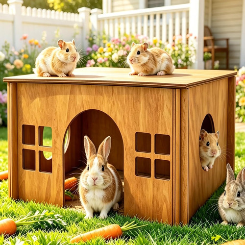 Wooden hideout for small - wooden,