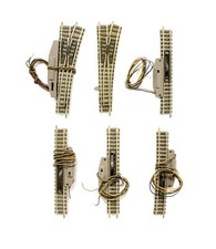 FLEISCHMANN 'N' GAUGE LOT OF 6 PICCOLO ELECTRONIC RIGHT TURNOUT/ STRAIGHT TRACK
