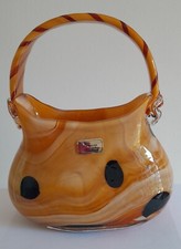 Murano Style Vincenza Collection Handmade Glass Handbag  Vase Ornament