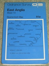 Ordnance Survey  Fifth Series 1/4" map: sheet 14 East Anglia - 1974