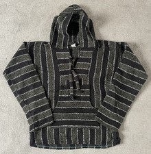 Vintage Men’s Mexican Baja Surfer Party Festival Hoodie Green Black UK M