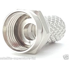 2 x RG6 Coax Cable F Plug Connector Satellite TV Aerial for Sky + HD - 5-7mm Fit