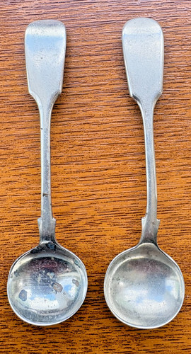 Antique salt spoons pair - spoons,