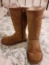 Ugg Australia Womens UK 3.5 EU 36 Tan Suede Sheepskin High Winter Boots