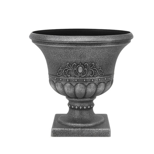 Silver urn garden planter - garden,