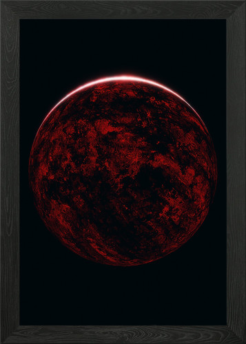 Volcanic planet eclipse framed - planet,
