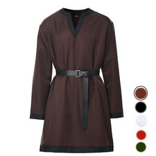 Medieval Knight Tunic For Men Viking Warrior Shirt Pirate LARP Halloween Tops