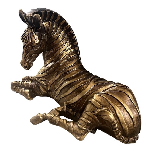 Bronze sitting zebra - bronze,