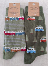 BNWT FAT FACE Mens 2 x Green VW Camper Socks 6.5-9