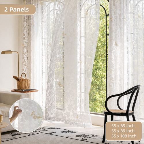 Panels sheer curtains eyelet - 2,