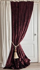 Crushed Velvet Interlined Curtains 35"wide 88"drop Pinch Pleat thermal linings