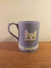 Wedgwood Christmas Mug 1973 Tower of London  Pale Blue & White Jasperware